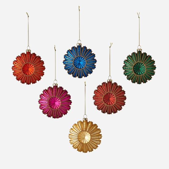 Picture of One Hundred 80 Degrees Yellow Medallion Glass Ornament By Glitterville