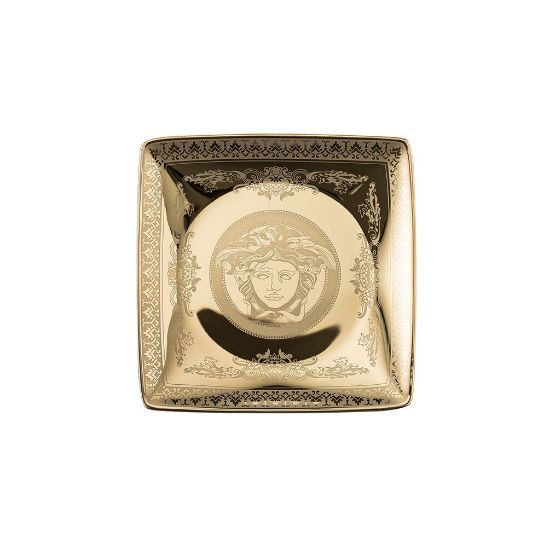 Picture of Versace Medusa Gold Reflection Square Canape Plate
