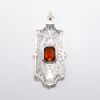 Picture of Antique Art Deco Era 14k White Gold Filigree & Citrine Pendant