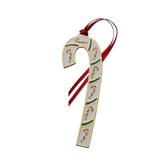 Picture of 2021 Gold Plated and Enameled Candy Cane Ornament 41st Edition