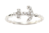 Picture of Nemati 14k White Gold & Diamond Anchor Ring with Twisted Band