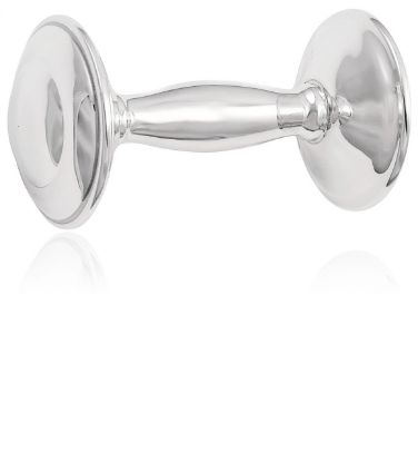 Picture of Sterling Silver Classic Plain Barbell Rattle