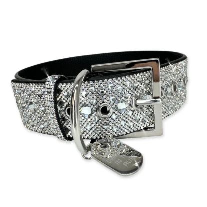 Picture of Jacqueline Kent Silver Large 'Diamonds in the Ruff' clear crystal Dog Collar