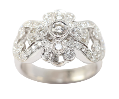 Picture of 14k White Gold & Diamond Statement Ring