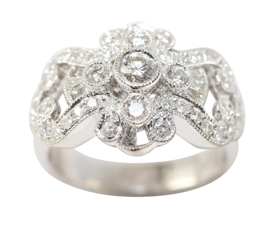Picture of 14k White Gold & Diamond Statement Ring