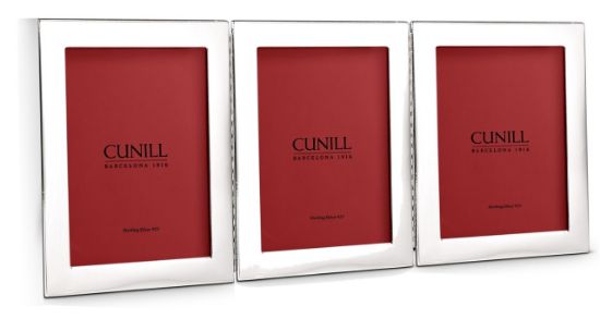 Picture of 'Tiffany Plain' Hinged Triple 5x7 Sterling Silver Frame