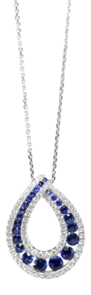 Picture of 14k White Gold Starlit Sapphire Diamond Necklace 