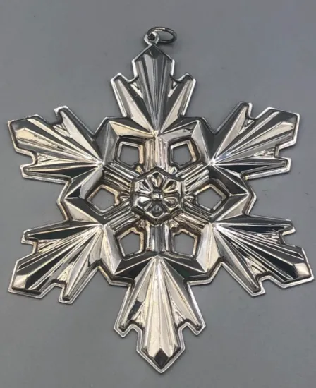 Picture of Sterling Silver 1990 Gorham 20th Anniversary Snowflake Christmas Ornament, no box