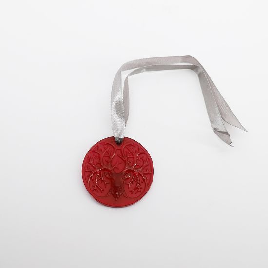 Picture of Lalique 2019 Annual 'Renne' Reindeer Ornament in Rouge/Red 