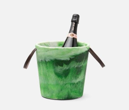 Picture of Blue Pheasant Wesley Barware Green Swirled Ice Bucket