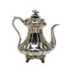 Picture of Antique 1827 English Sterling Silver Coffee Pot with Flower Finial & Shell & Flower Feet by Waterhouse & Son, Birmingham