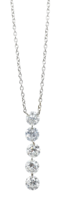 Picture of 18k White Gold & Floating Diamond Pendant Necklace 
