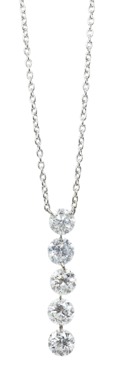 Picture of 18k White Gold & Floating Diamond Pendant Necklace 