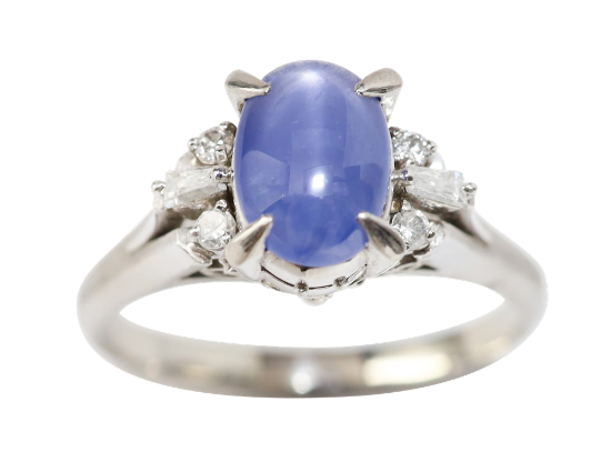 Picture of Star sapphire and diamond ring
