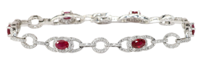 Picture of 14k White Gold Ruby and Diamond Bracelet