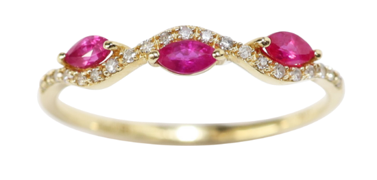Picture of 14k Yellow Gold Ruby Band