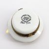 Picture of Limoges Porcelain Paris-Brest Pastry on Plate with Spoon Trinket Box