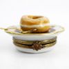 Picture of Limoges Porcelain Paris-Brest Pastry on Plate with Spoon Trinket Box