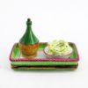 Picture of Limoges France Plate of Pasta & Chianti on Tray Trinket Box  
