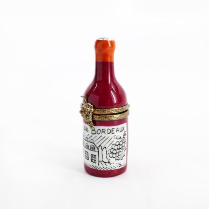 Picture of Limoges France Porcelain Bordeaux Wine Bottle Trinket Box 