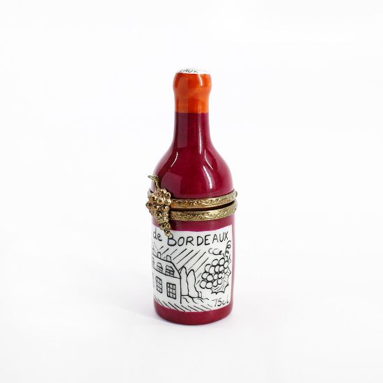 Picture of Limoges France Porcelain Bordeaux Wine Bottle Trinket Box 