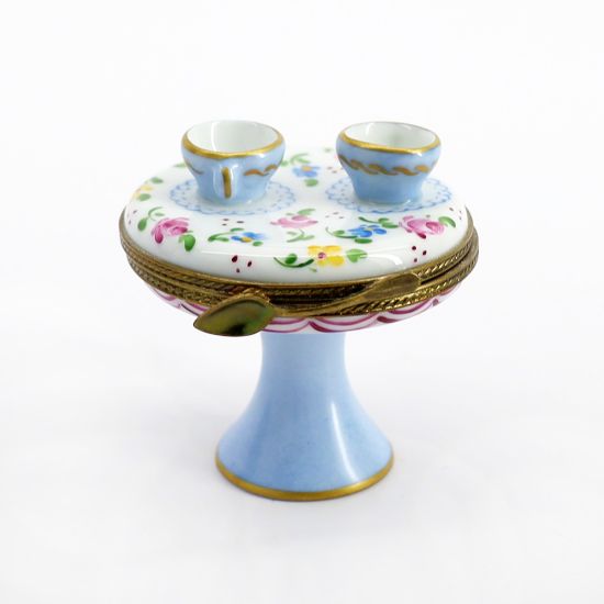 Picture of Limoges Porcelain Café Table with Cups Trinket Box