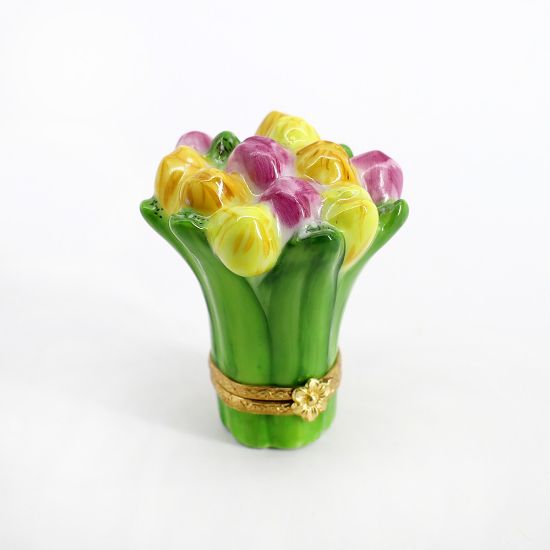 Picture of Limoges Porcelain Bouquet of Tulips Trinket Box