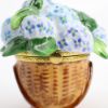 Picture of Limoges Porcelain Blue Hydrangeas in Basket Trinket Box  
