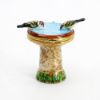 Picture of Limoges Porcelain Pair of Birds on Birdbath Trinket Box 