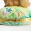 Picture of Limoges Porcelain Brown Rabbit Resting in Garden Trinket Box 
