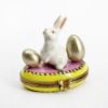 Picture of Limoges Porcelain White Easter Bunny with Pair of Silver Eggs Trinket Box