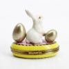 Picture of Limoges Porcelain White Easter Bunny with Pair of Silver Eggs Trinket Box