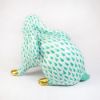 Picture of Herend Porcelain Bunny with One Paw Up Figurine #5335 in Green Fishnet
