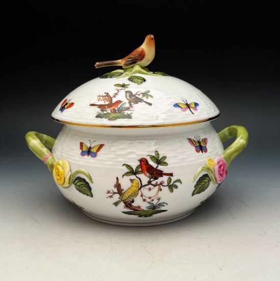 Picture of Herend Rothschild Bird Bean Pot With Lid