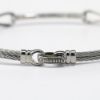 Picture of Stainless Steel and 18k White Gold Black Diamond Bracelet