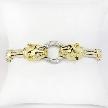 Picture of 18k Two Tone Gold Diamond Panther Bracelet