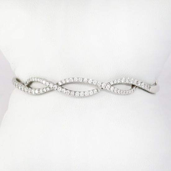 Picture of 14k White Gold & Diamond Bangle Bracelet 