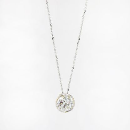 Picture of 14k White Gold Solitaire Diamond Necklace 