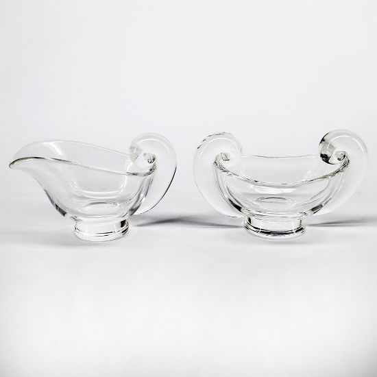 Picture of Steuben 1947 Pair of Snail Creamer and Sugar by Irene Benton