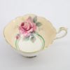 Picture of Vintage Paragon Bone China Peach Tea Cup & Saucer with Pink Cabbage Rose Decoration