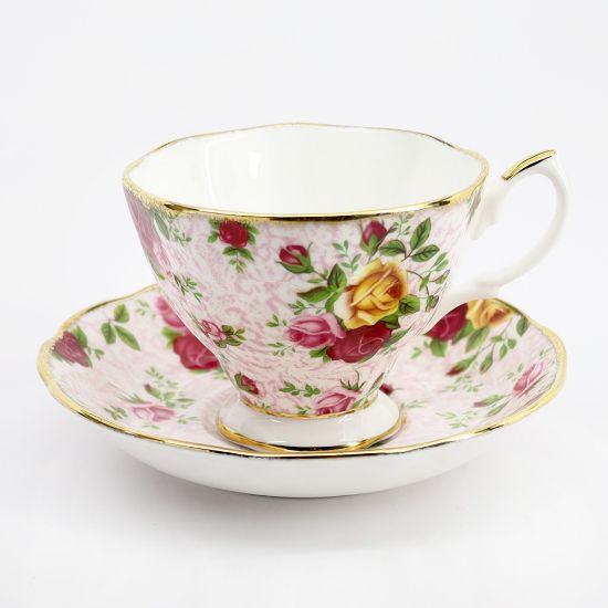Picture of 'Soft Pink Lace' Tea Cup & Saucer