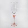 Picture of Pair of Mikasa 'Sea Mist' Coral Frosted Stem Fluted Champagne Glasses 