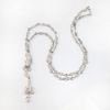 Picture of Antique Early 20th Century 14k White Gold, Old European & Rose Cut Diamond Statement Necklace