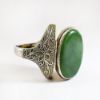 Picture of Vintage Chinese Export Silver Filigree & Jade Adjustable Poison Ring