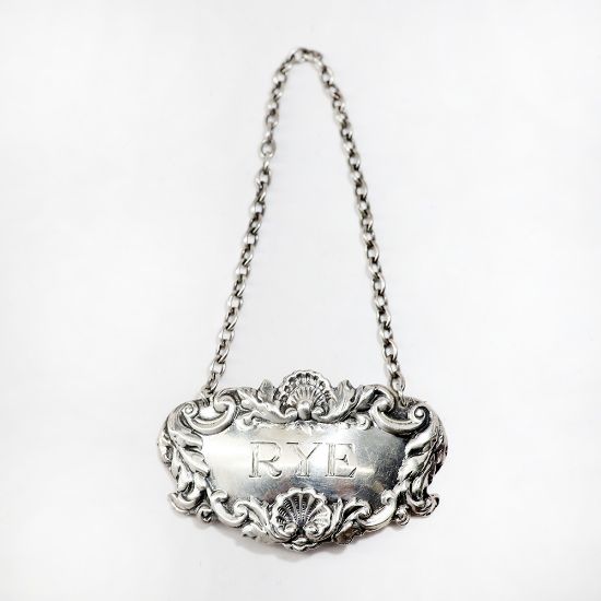 Picture of Vintage C J Vander English Sterling Silver 'Rye' Decanter Label
