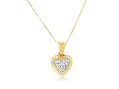 Picture of 14k Yellow Gold Diamond Heart Pendant