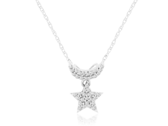 Picture of 14k White Gold Diamond Star Pendant