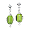Picture of Platinum, Peridot, Diamond & Onyx Art Deco Style Earrings by Raymond C. Yard