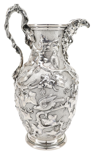 Picture of Japanese Style Sterling Silver Monumental Pitcher by William Boggart for Tiffany & Co. 