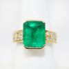 Picture of 14k Yellow Gold Emerald & Diamond Ring